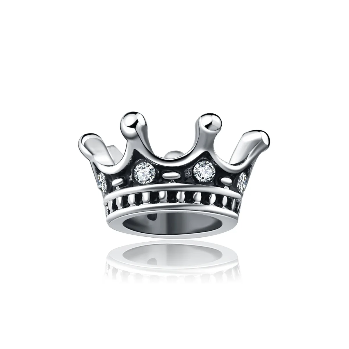 Новинка 2021 Европейские Бусины Стразы в форме короны с большими отверстиями