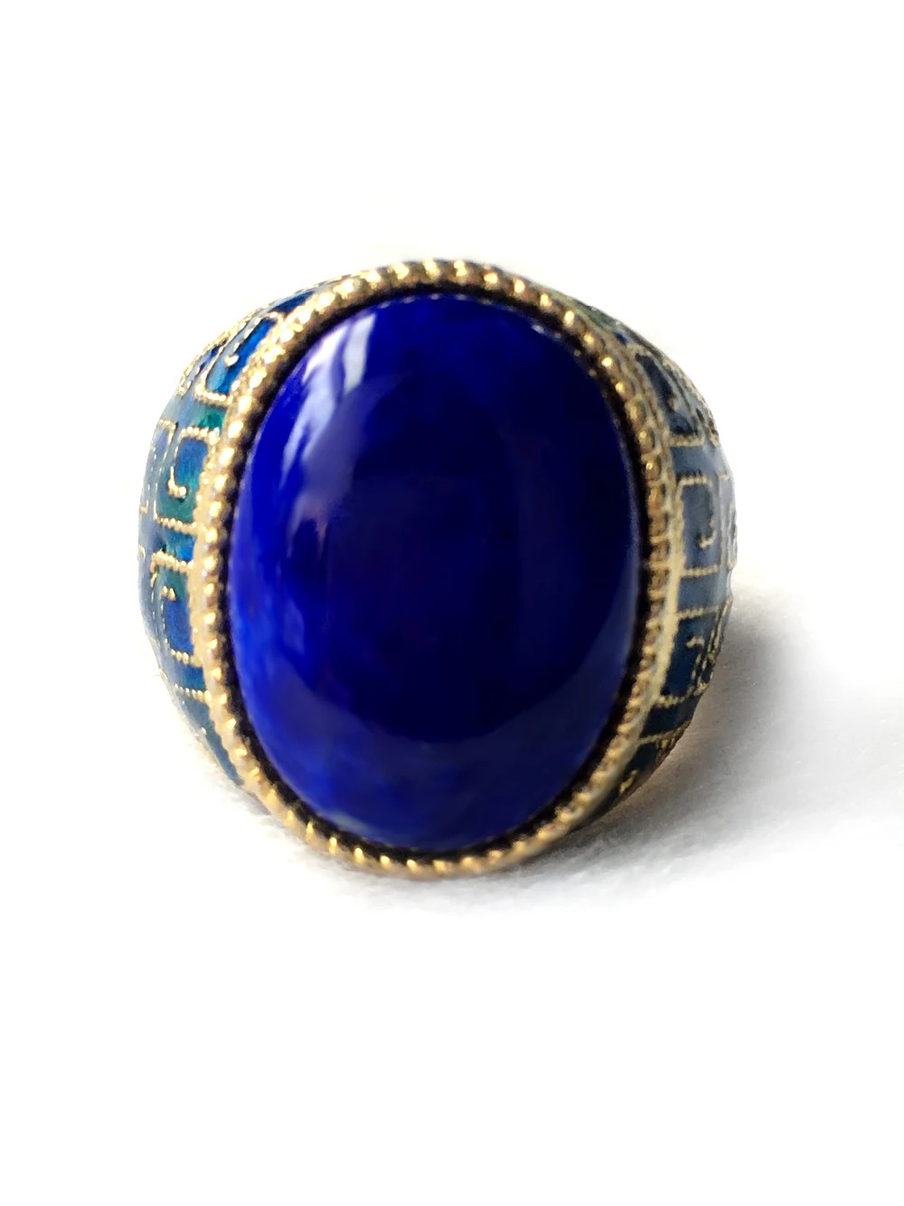 Натуральное серебряное кольцо lapis овальное 13 мм * 18 Специальное исполнение