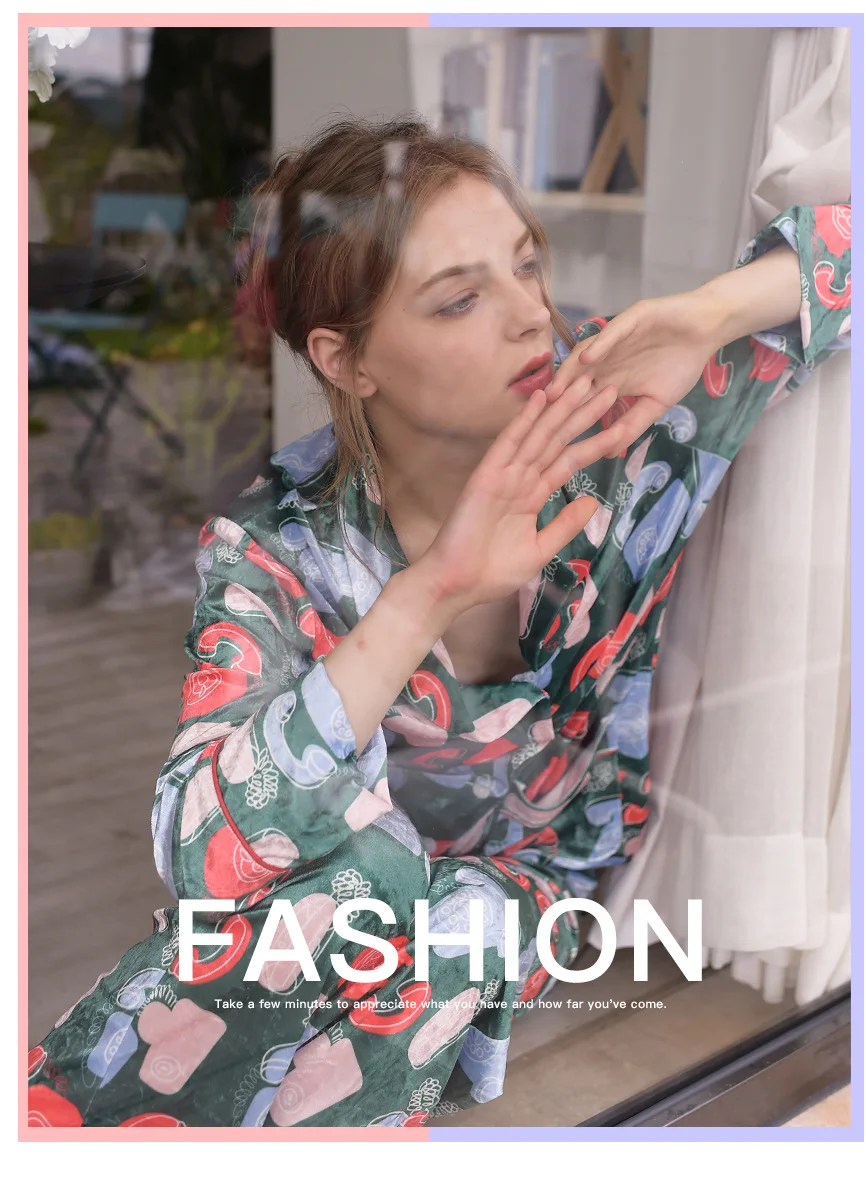 

New Spring Long Sleeves Pyjamas Women Korean Casual Loose Cute Pijama Mujer Plus Size Printed Pajama Set 2-piece Home Sleepwear