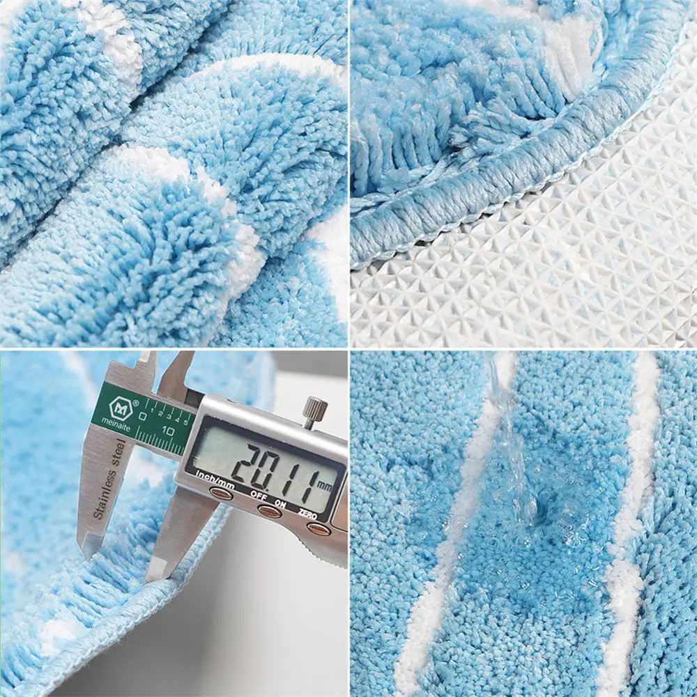 

Bath Mat Shower Room Rug Anti Slip Microfiber Water Absorption Cloud/Leaf Seris Household Bathroom Bathtub Mats