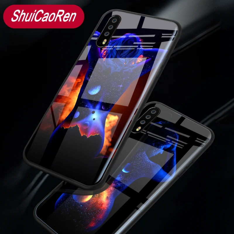 Чехол со светящимся стеклом для Huawei P20 Pro P9 P10 Plus сексуальный светящийся чехол