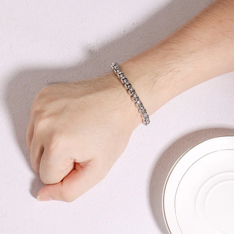 Vnox 7 мм квадратный Роло коробка цепи браслеты для мужчин из нержавеющей стали