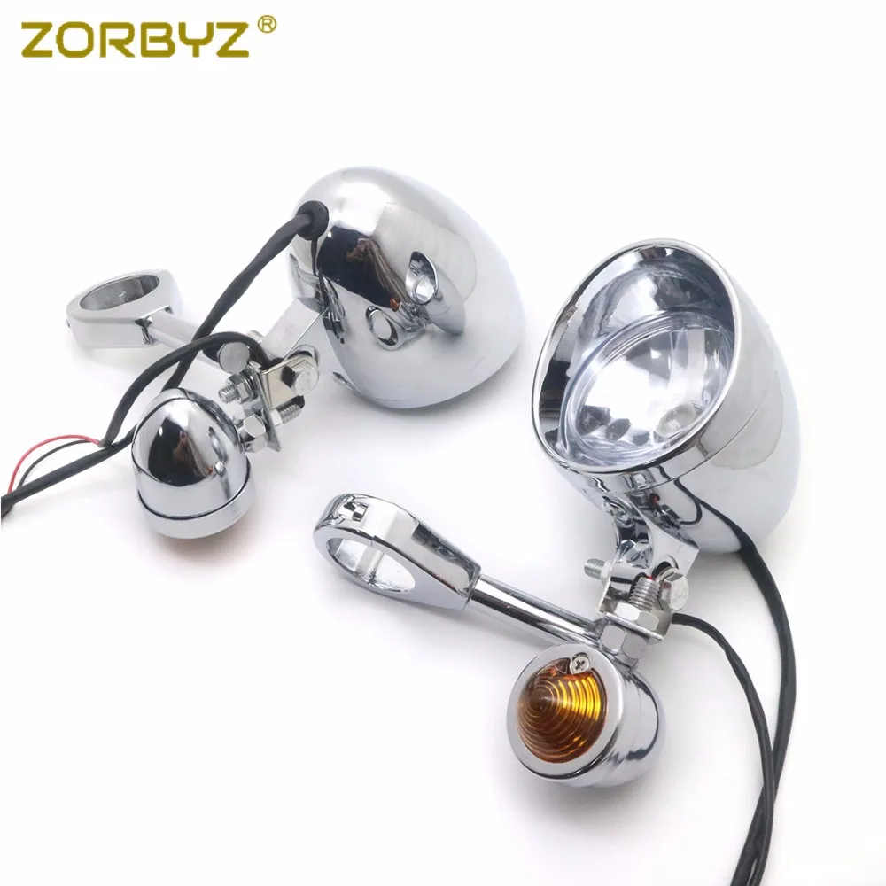 ZORBYZ 39 мм мотоциклетные хромированные Противотуманные фары с кронштейном