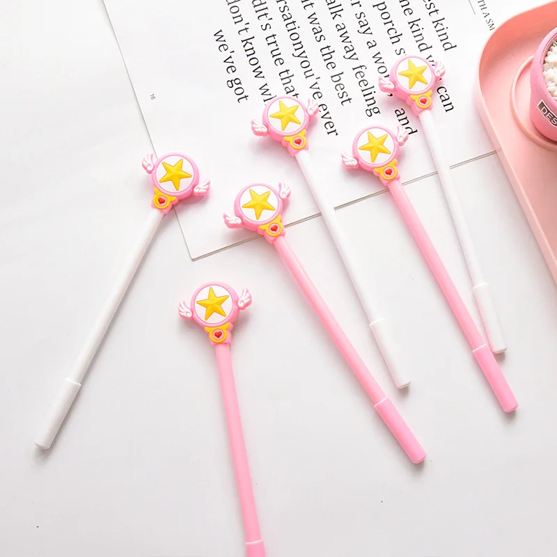 2 шт./лот креативные розовые гелевые ручки со звездами для девочек канцелярские