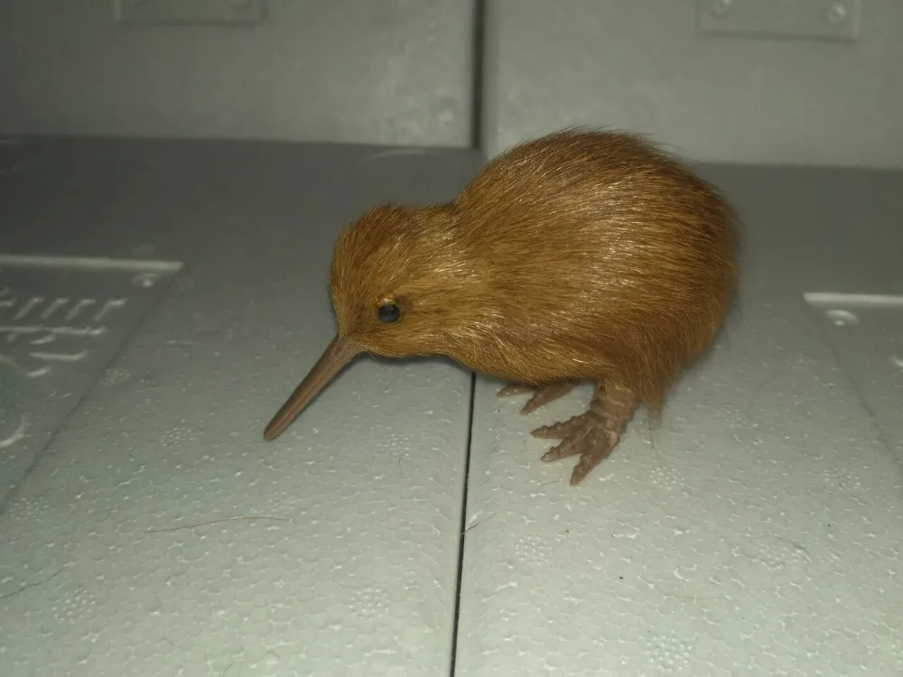 Коричневый мех kiwi bird модель полиэтилен и Мех Мини 9x4x6 см ручной орнамент
