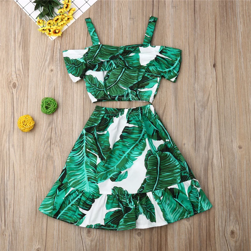 Комплект из двух предметов Одежда для маленьких девочек короткий рукав топ с