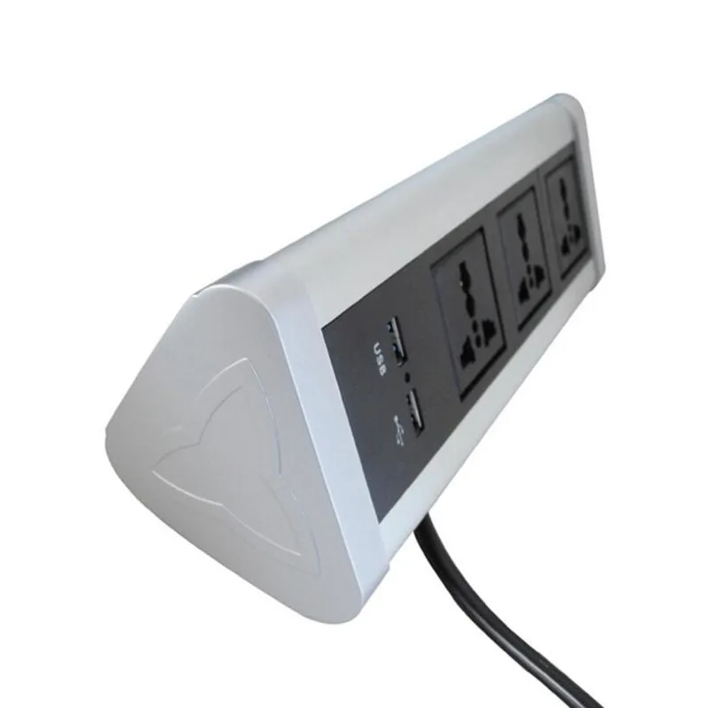 Треугольная настольная фиксированная розетка 3 универсальные розетки+ 2 USB зарядного устройства для кухни офисная столешница