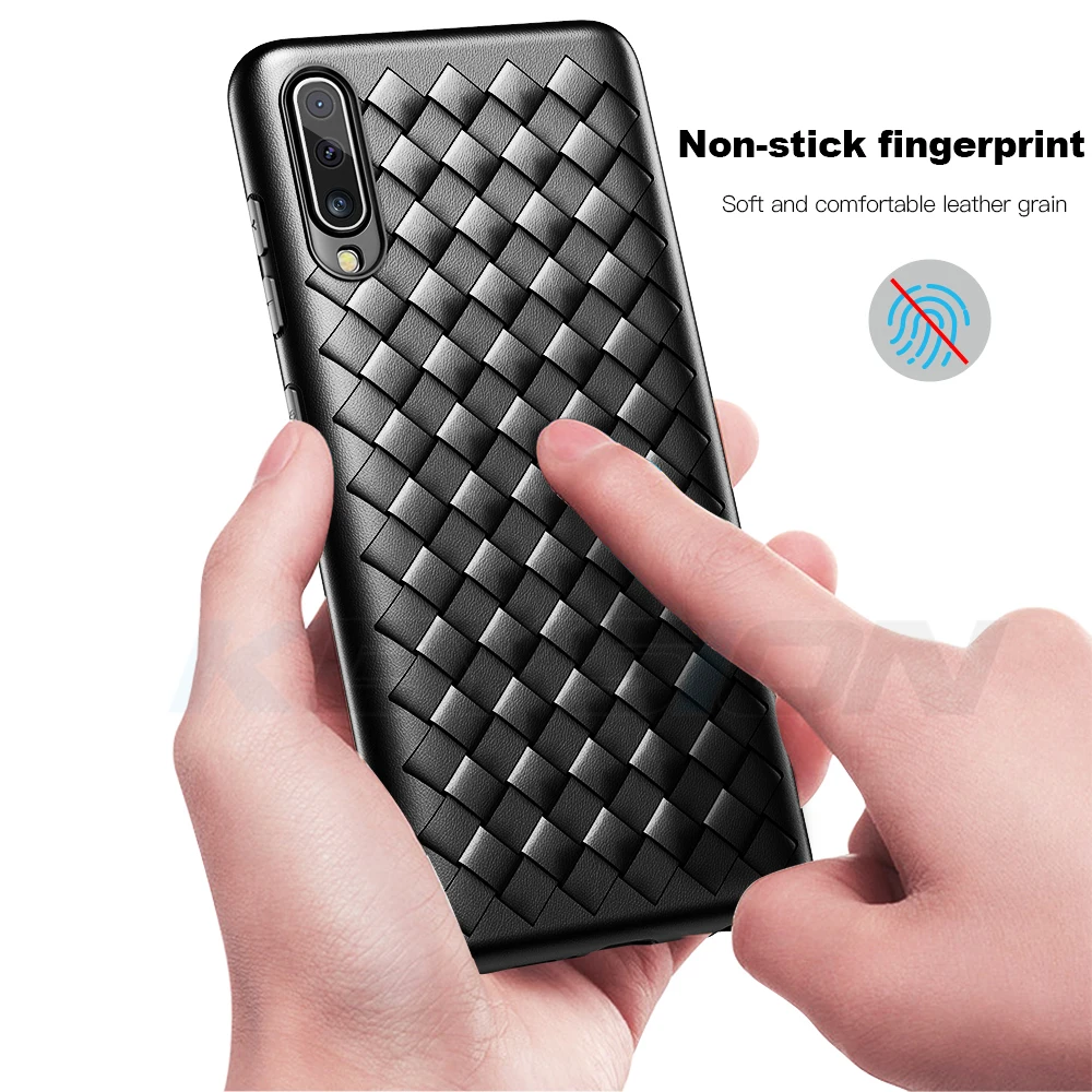 KEYSION Soft Phone Case For Samsung Galaxy A50 A70 A30 A20 A7 A9 2018 Grid Weaving Radiating TPU Silicone Cover M10 M20 M30 | Мобильные