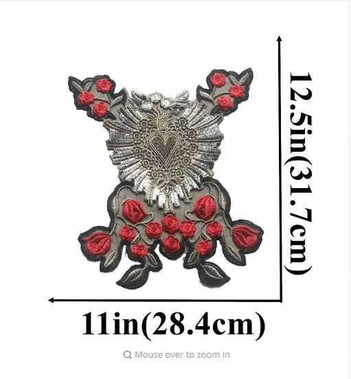 DDHeart Rose Embroidered Appliques Flower Patches for Clothes T-shirt DIY Decoration 31 x 26 cm Big Motif 1Piece | Дом и сад