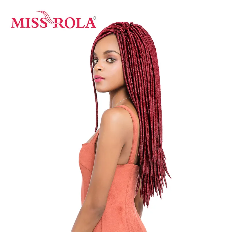 Miss Rola, 18 дюймов, искусственные Локи, синтетические плетеные волосы для наращивания,# Kanekalon, низкотемпературное волокно, вязанные крючком косички, волосы, 5 шт./партия