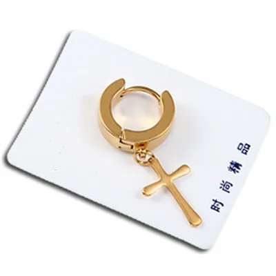 Anti allergy cross ear buttons fashionable punk earrings stainless steel tide birthday gifts wedding jewelry. | Украшения и