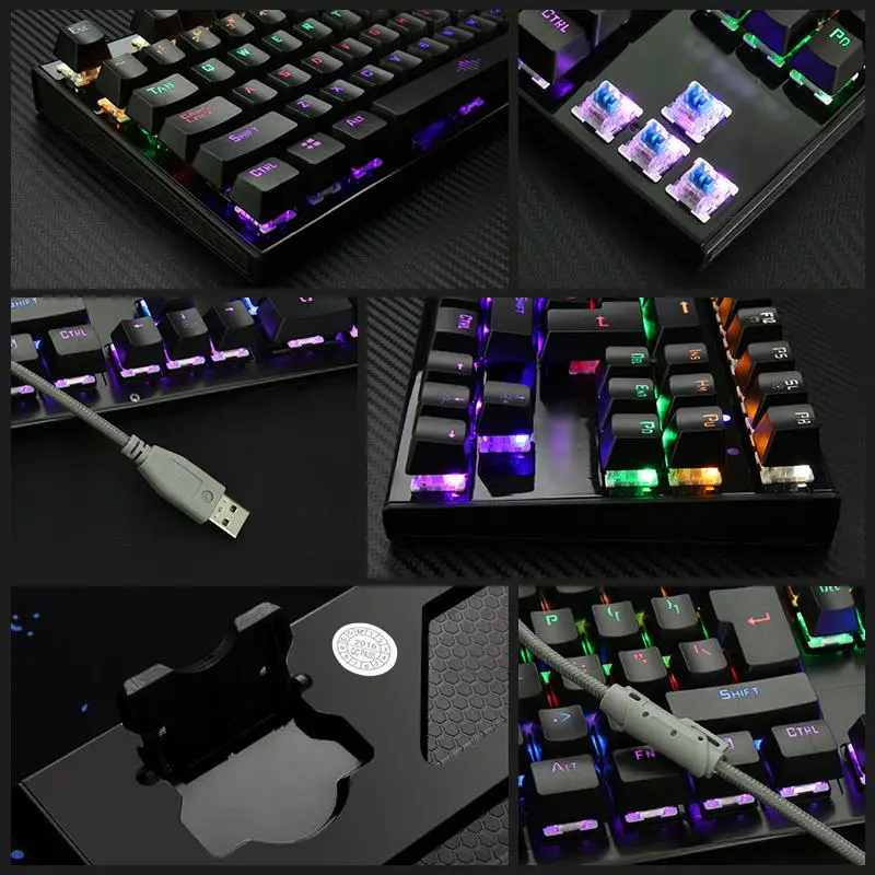 K28 игровая механическая клавиатура с подсветкой, цветная светодиодная USB Проводная игровая клавиатура с 26 клавишами, защита от привидения, бесплатный уход за руками