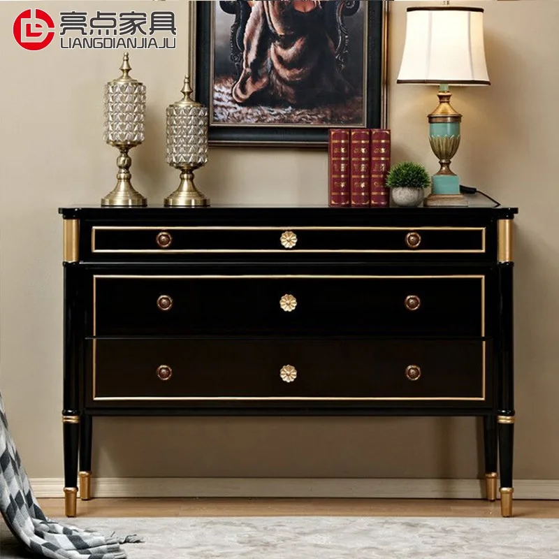 135cm(53") Black& Gold Console Cabinet / 19th Century French Classical Design