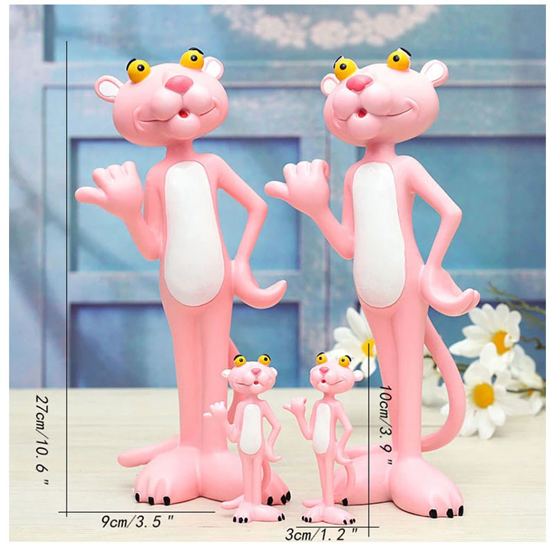 Nordic Resin Pink Panther Figurine Creative Livingroom Office Desktop Cabinet Cartoon Ornament Decoration Display Miniature Prop | Дом и сад