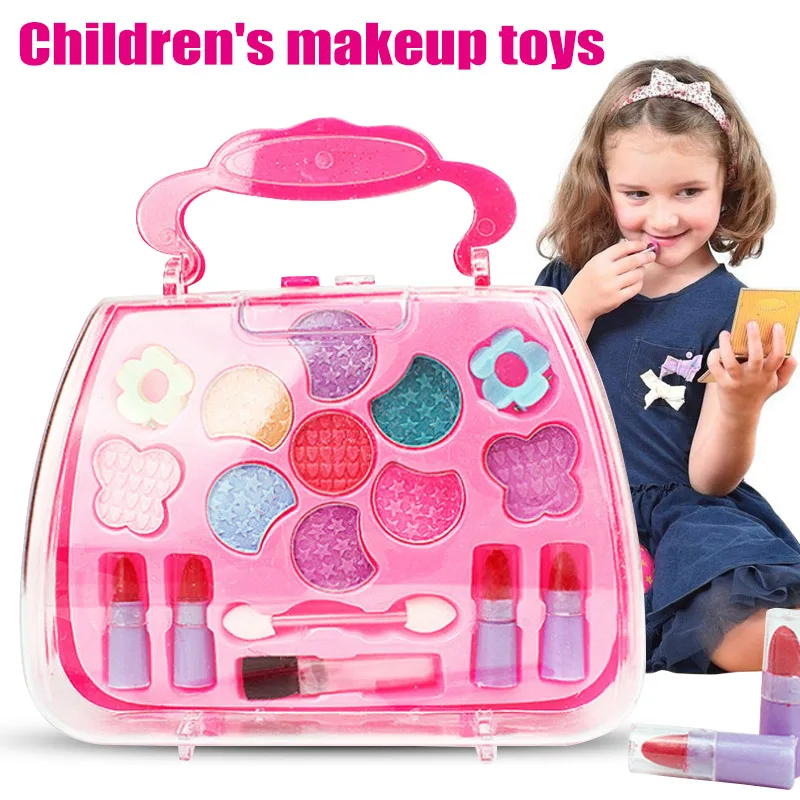 Princess Toys Girl Makeup Tools Set Suitcase Cosmetic Pretend Play Kit Kids Gift AN88
