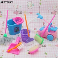 1set 9pcs mini doll accessories household cleaning tools for barbie doll accessories for barbie dollhouse kids educational toy