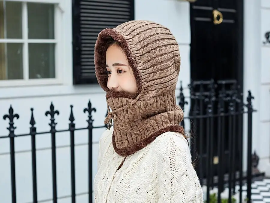 Зимняя вязаная шапка бини женский шарф Skullies Beanies Зимние головные уборы для мужчин и женщин шапки Gorras Bonnet маска брендовые шапки