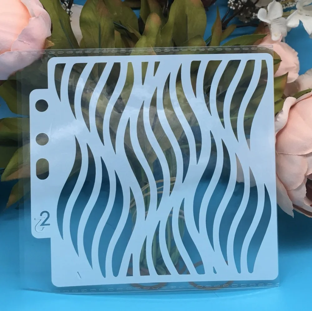 

New 5.1inch New Wavy Background DIY Layering Stencils Wall Painting Scrapbook Coloring Embossing Album Decorative Card Template