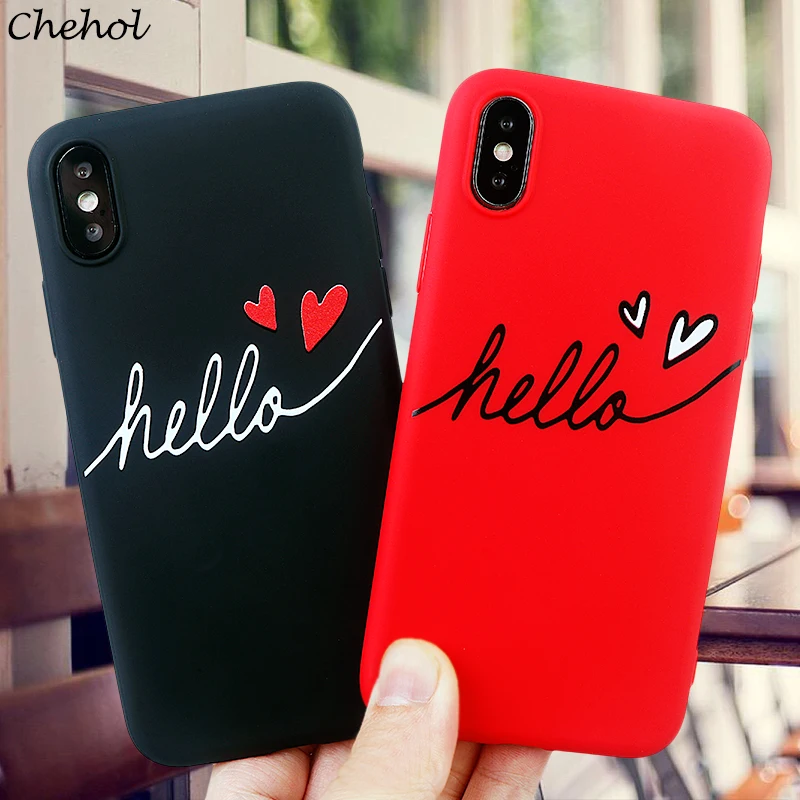 Забавные Чехлы для мобильных телефонов IPhone 6 s 7 8 Plus X XS MAX XR чехол Hello Мягкий ТПУ