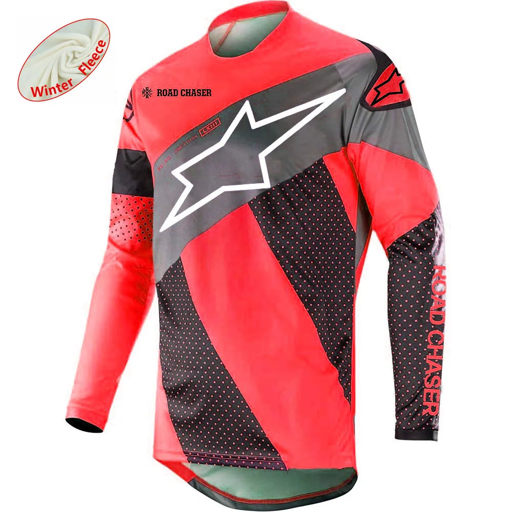 Зимняя термо ФЛИСОВАЯ ФУТБОЛКА для мотокросса Mtb Maillot Vtt Camiseta велосипедная куртка для скоростного спуска