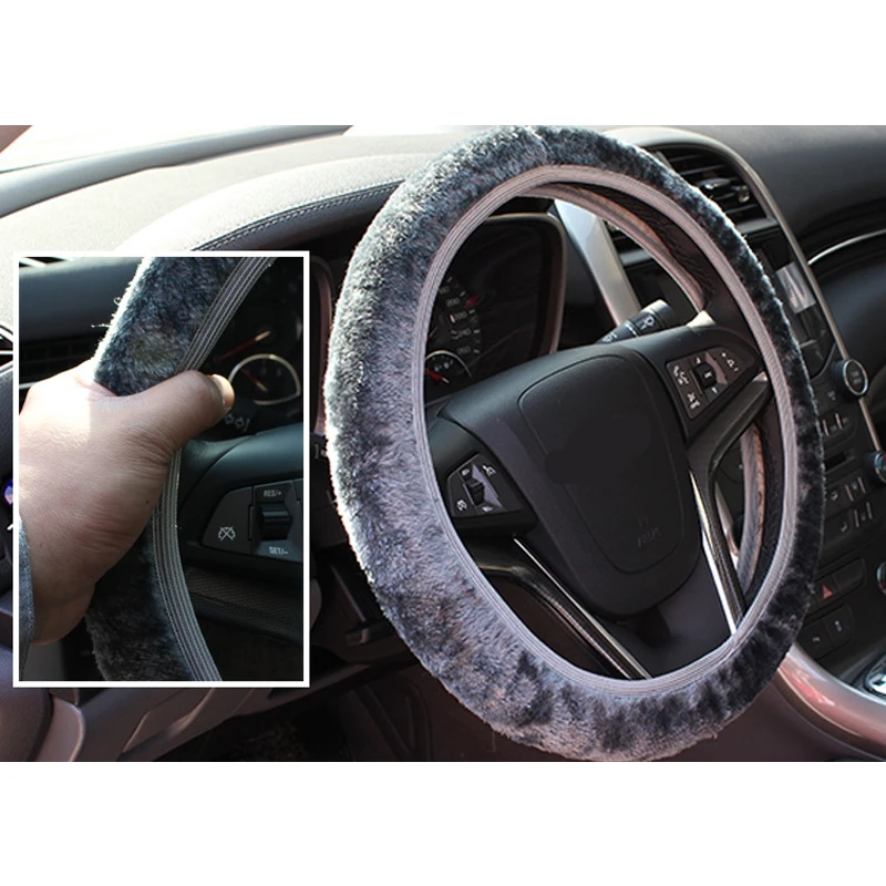 38 см автомобильные Плюшевые Чехлы на руль для VW Ford BMW Audi Toyota Mercedes Honda Nissan Skoda Mazda