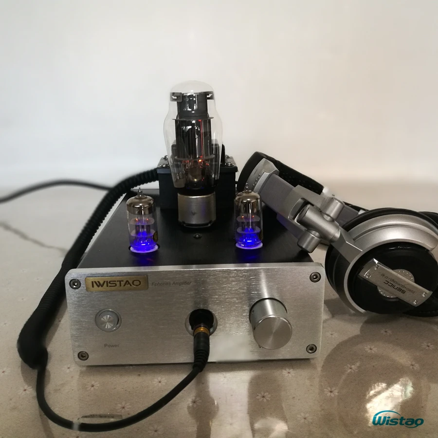 

IWISTAO HIFI Pure Tube Earphone Amplifier 6N3 SRPP Drive 6N5P 32- 600 Ohms Output Power 1W Stereo Aluminum Case Black Voice
