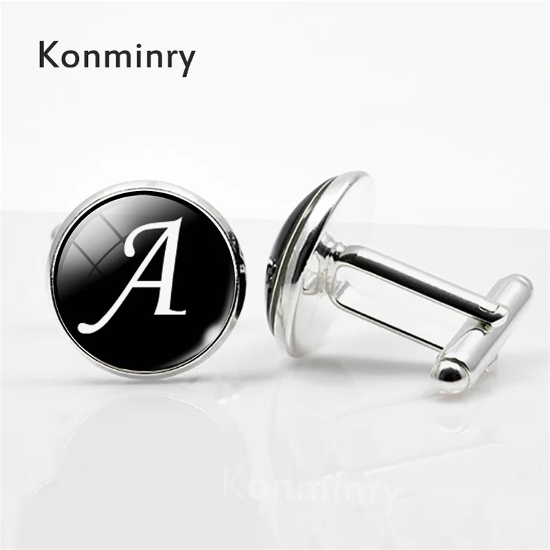 Konminry деловые белые на черных буквах мужские костюмы запонки для рубашки