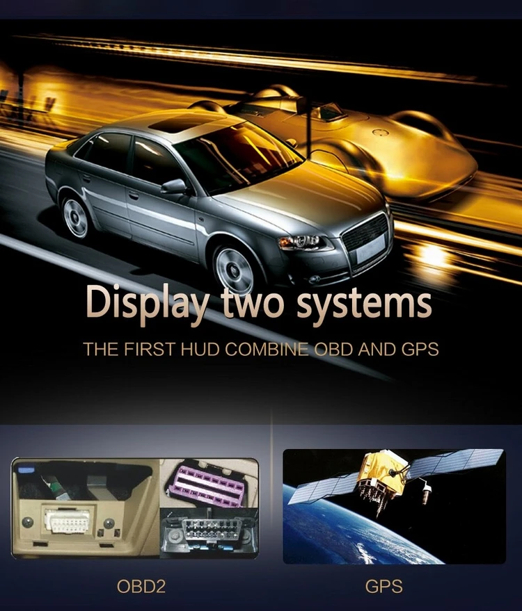 Gps Автомобильный спидометр+ OBD2 дисплей 5,8 дюймов авто HUD лобовое стекло проектор автомобиля превышение скорости Предупреждение данных диагностический инструмент