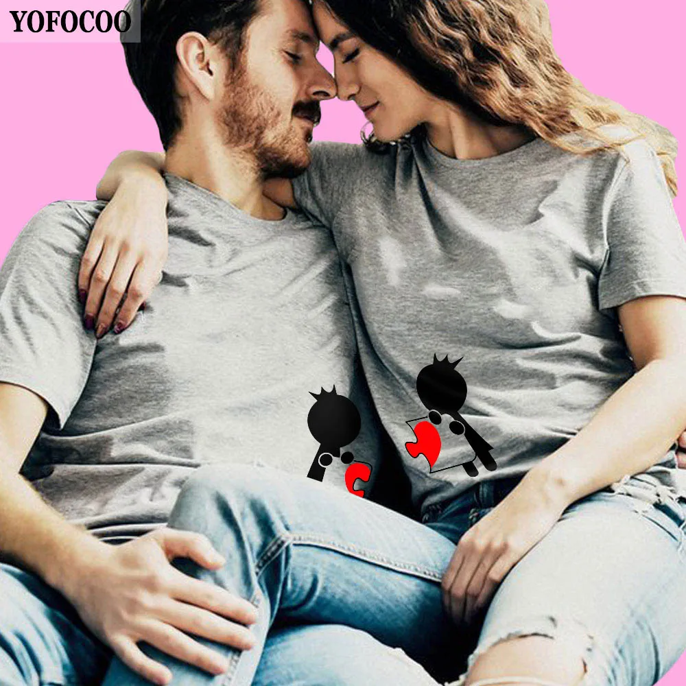 YOFOCOO женская футболка с принтом для красивой девушки модная круглым вырезом пары