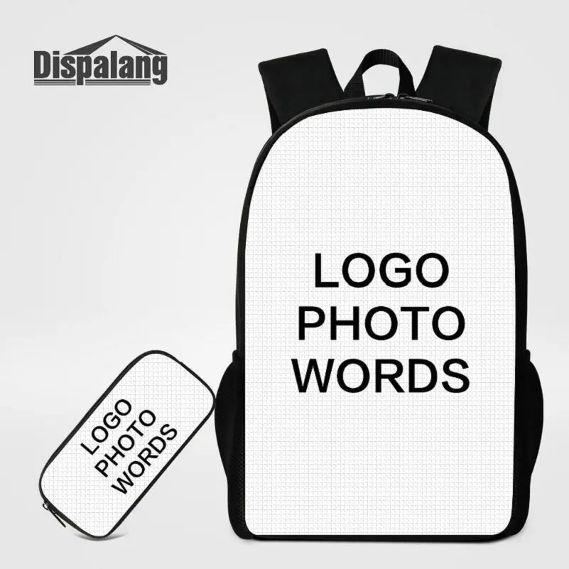 Customize 2 PCS Милые школьные сумки с изображением дельфина; чехол-карандаш; 2 шт.; детский модный рюкзак; 16 дюймов; рюкзаки для школьников; для мальчиков и девочек; сумка для книг; Rugzak - Цвет: Customize 2 PCS
