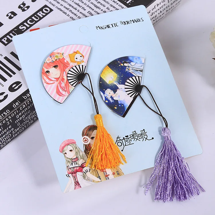 Coloffice мультяшный пейзаж веер магнитные закладки ремесло моделирование