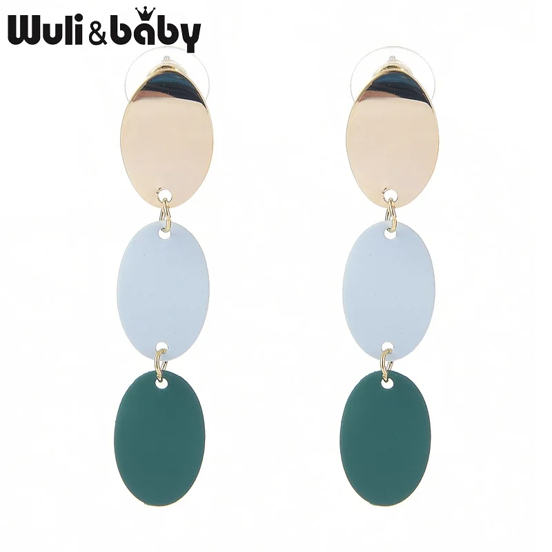 Wuli &amp baby четыре дизайна Круглые Капли воды серьги для женщин цветочные ювелирные