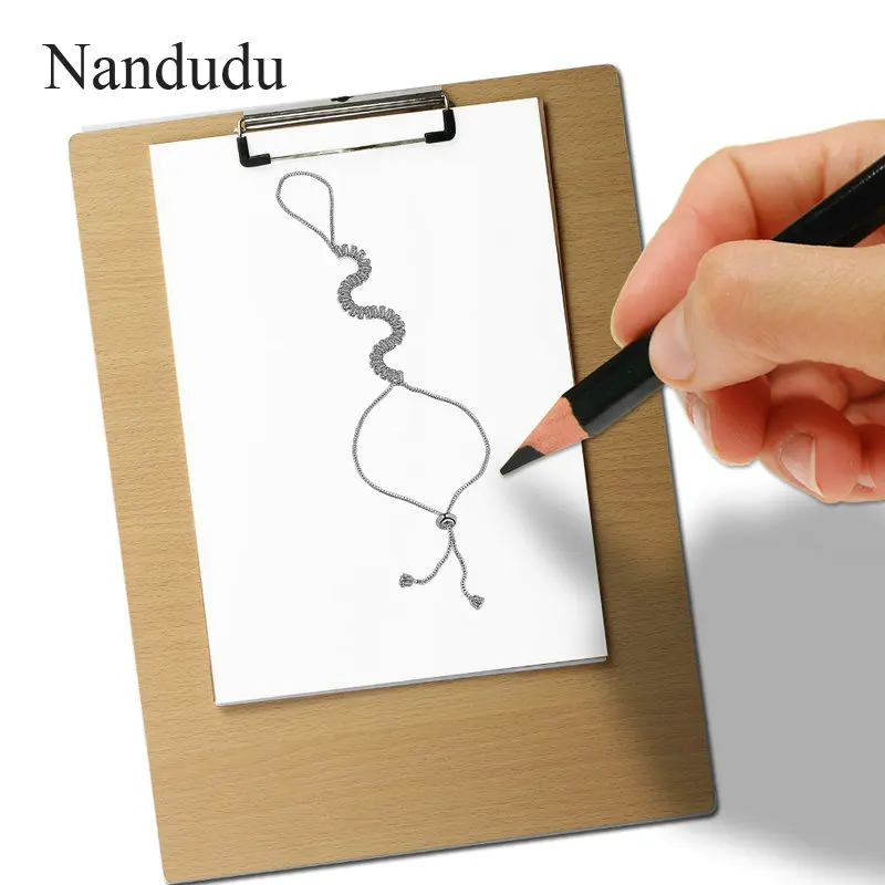 Nandudu Fashion High Level AAA Zircon Chain Bangle Trendy Palm Bracelet Silver Color Prong Setting Luxury Jewelry Gift R2095 | Украшения и