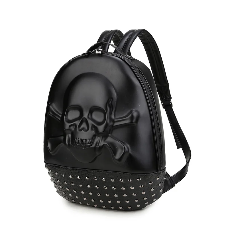 Мужской рюкзак с заклепками и 3D принтом черепа|backpack rivet|men backpacktravel backpack |
