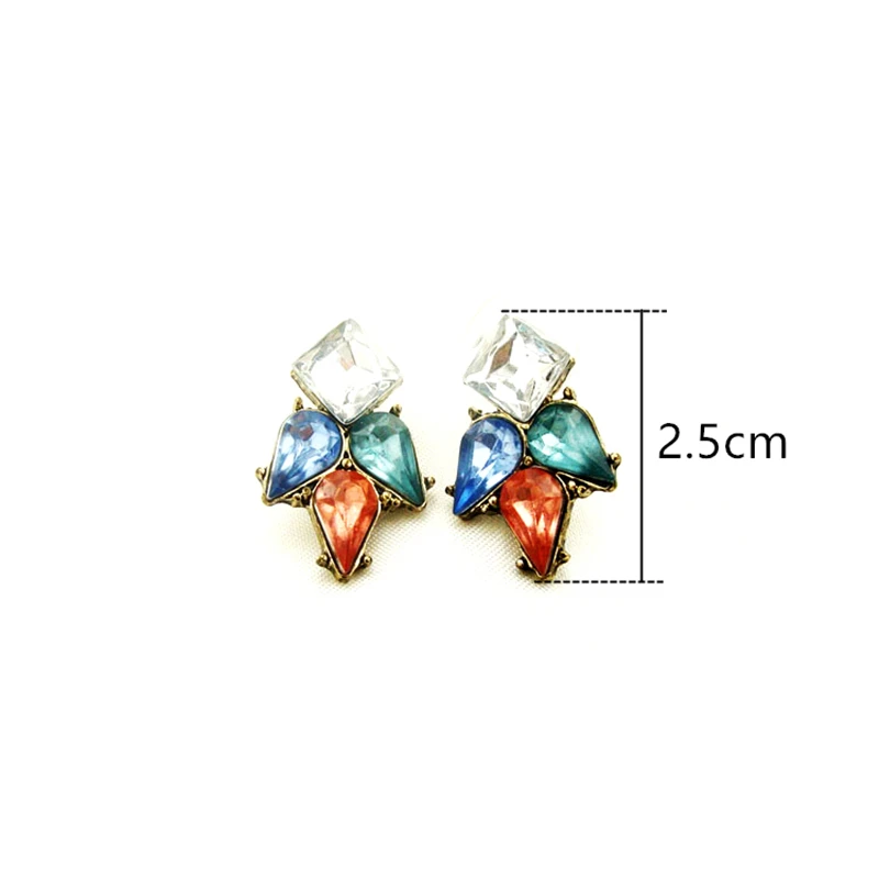 Женские винтажные серьги гвоздики со стразами|brand stud earrings|stud earringsrhinestone earrings |
