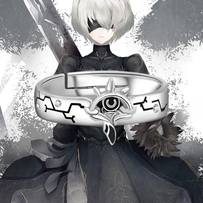 Кольцо NieR:Automata YoRHa тип A No. 2 кольцо ежедневный подарок регулируемое для США Размер