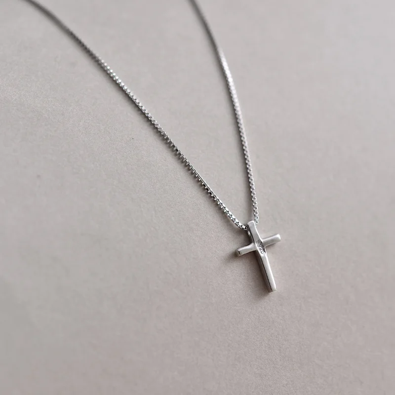 Женское серебряное ожерелье с крестом S925 пробы модное|silver cross necklace|cross necklacefashion