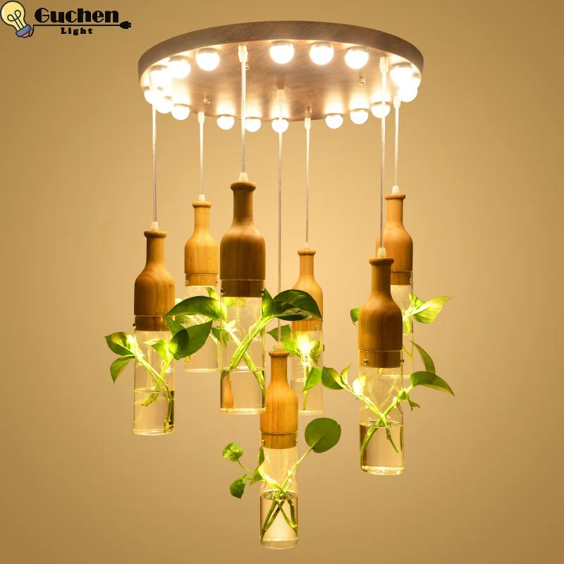 Стеклянная Подвесная лампа подвесной светильник в горшке для ресторана