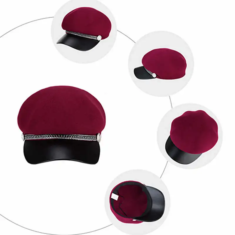 Новое поступление береты шапка женская зимняя высокое качество однотонная фетр
