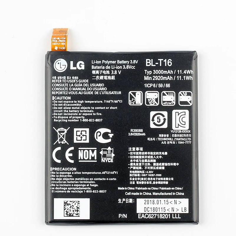 Оригинальный BL T16 телефон Батарея для мобильного телефона LG G Flex 2 H950 H955 H959 LS996 US995