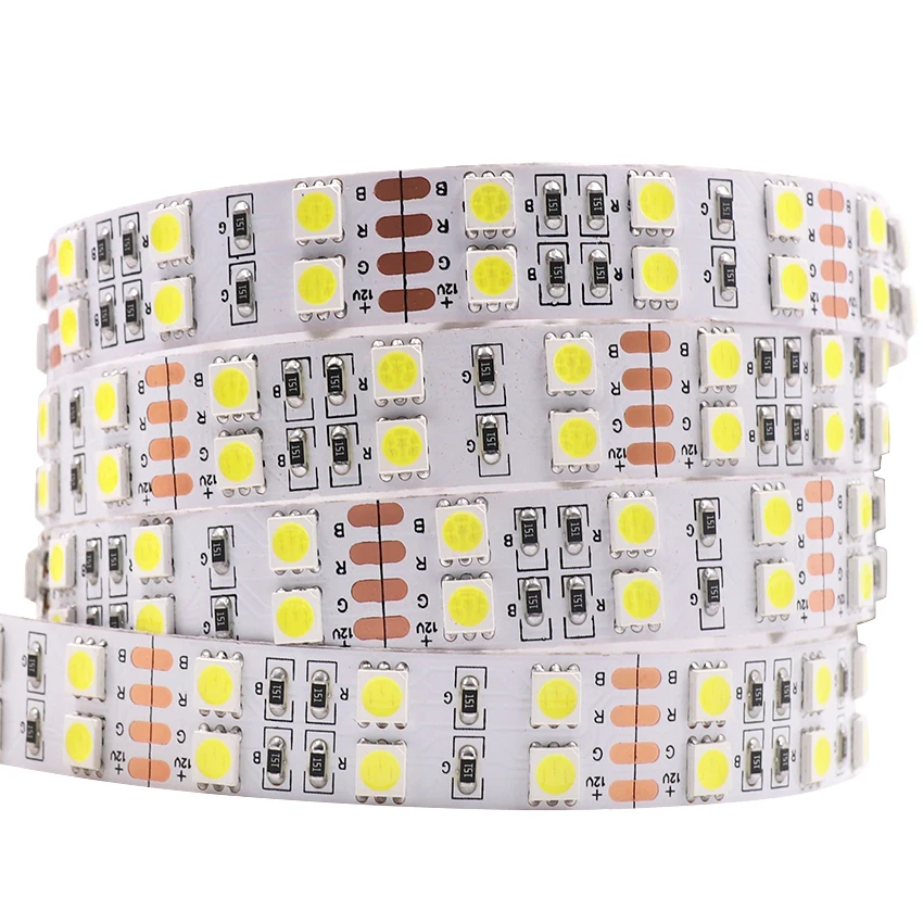 Светодиодная лента 5050 RGB 5 м 12 В 24 постоянного тока двойной/Однорядный ряд