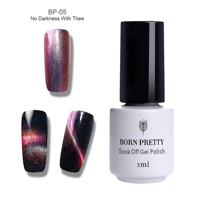 BP-05 5ml Born pretty, голографическая глаз хамелеона кота Гель-лак для ногтей Магнитный замочить от УФ-гель маникюр лак для ногтей черная основа требуется - Цвет: BP-05 5ml