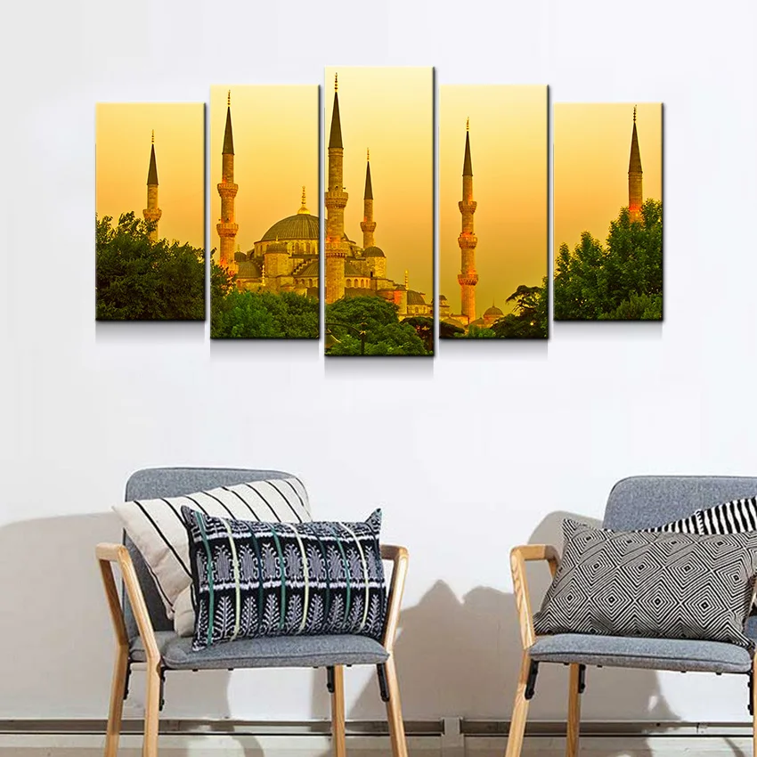 Художественные принты на холсте 5 панелей украшение для дома набор рисования