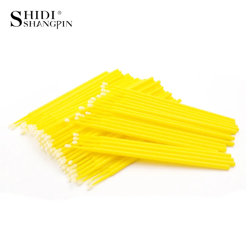 100 искусственные прочные Микро одноразовые кисти для наращивания ресниц