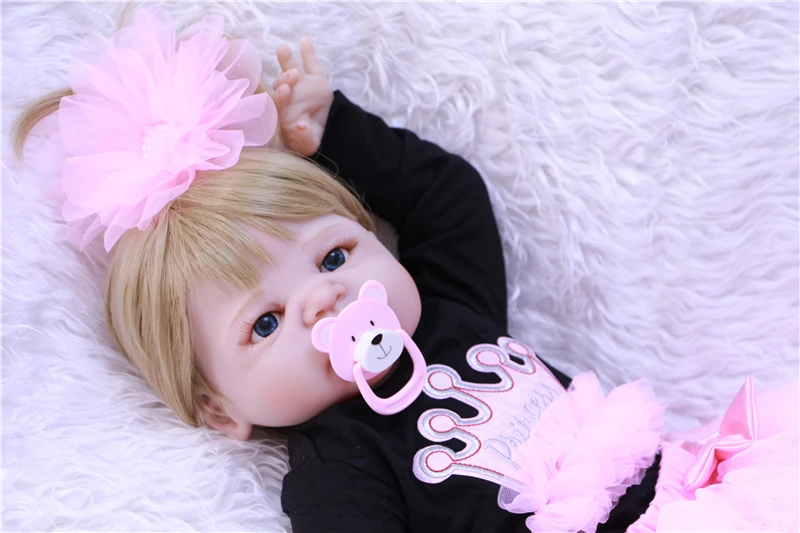 Милая кукла для маленькой девочки 22 &quot55 см силиконовая всего тела куклы детей