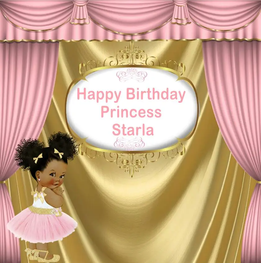 8x8 футов Розовая Занавеска драпировка Золотая Корона девочка ребенок душ