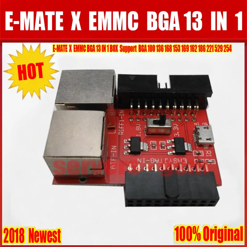 Newes E подручная коробка E-mate X памяти на носителе EMMC BGA 13 в 1 Поддержка BGA100/136/168/153/169/162/186/221/529/254 для легкий JTAG плюс UFI коробка Riff
