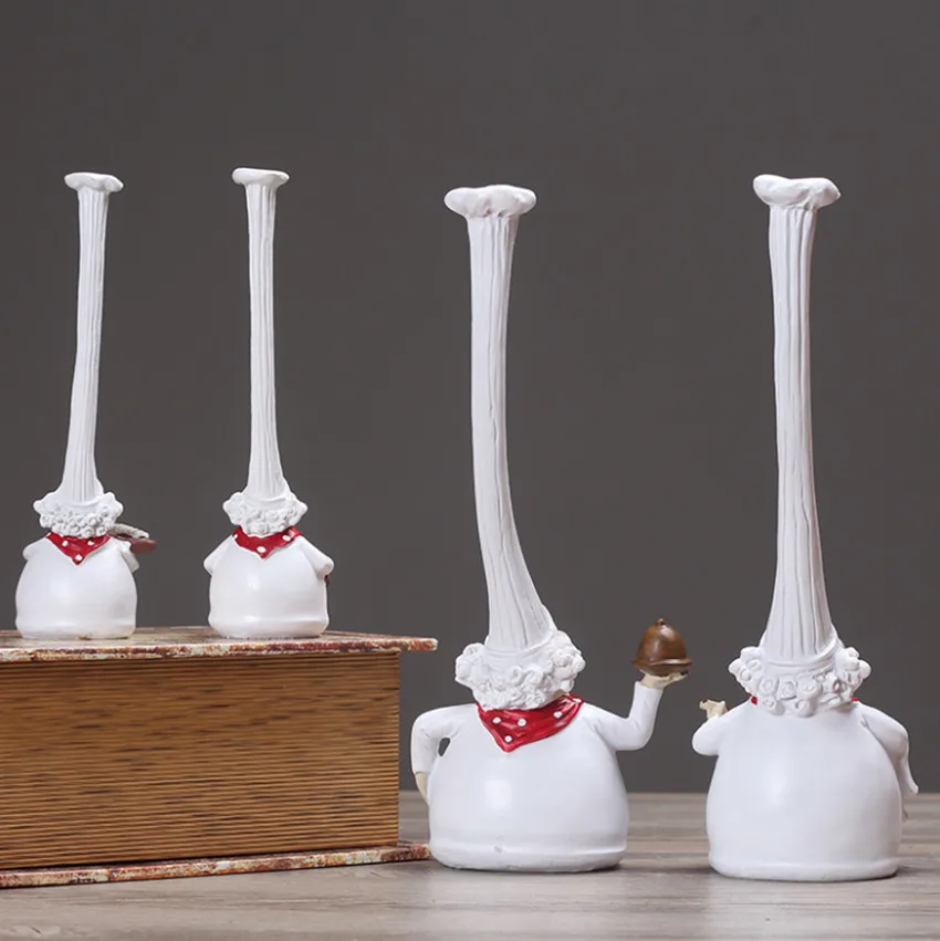 Современная фигурка шеф-повара из смолы креативная белая шляпа украшение для