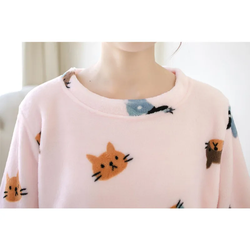 Новая зимняя Женская фланелевая кашемировая одежда для сна домашняя отдыха из