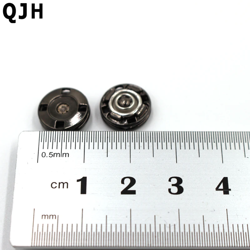 10 шт./лот 12 мм Золотая серебряная черная металлическая кнопка товары для шитья